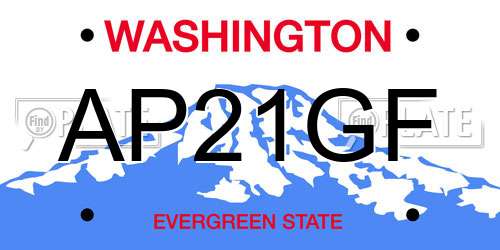 AP21GF Washington License Plate