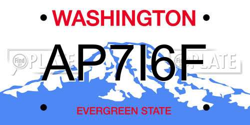 AP7I6F Washington License Plate