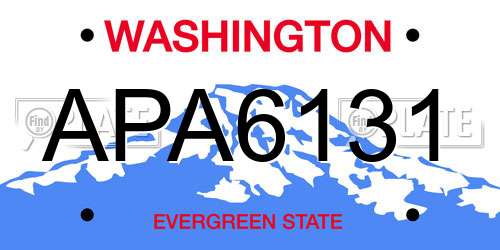 APA6131 Washington License Plate