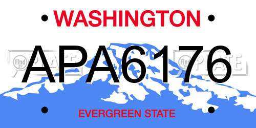 APA6176 Washington License Plate