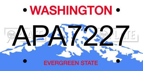 APA7227 Washington License Plate