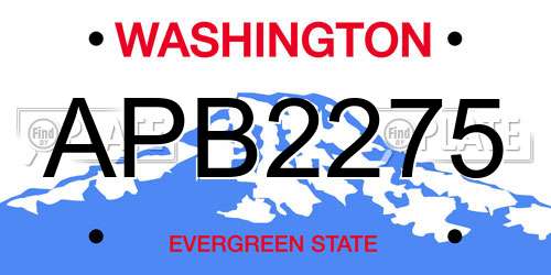 APB2275 Washington License Plate