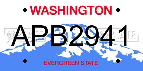 APB2941 Washington License Plate
