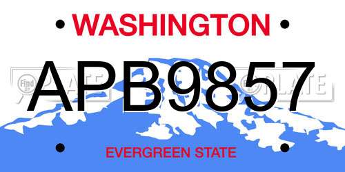 APB9857 Washington License Plate