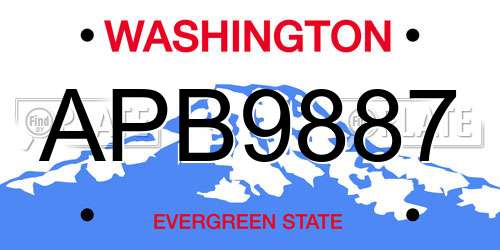 APB9887 Washington License Plate