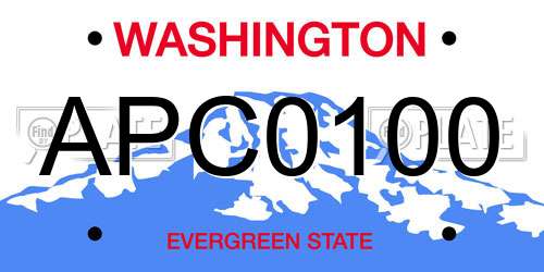 APC0100 Washington License Plate