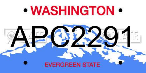 APC2291 Washington License Plate