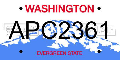 APC2361 Washington License Plate