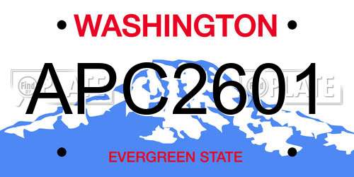 APC2601 Washington License Plate