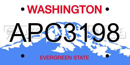 APC3198 Washington License Plate