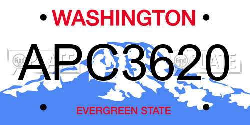 APC3620 Washington License Plate