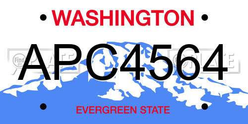 APC4564 Washington License Plate
