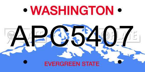 APC5407 Washington License Plate