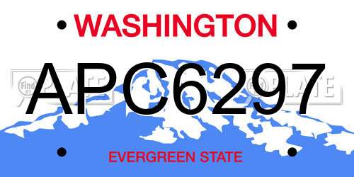 APC6297 Washington License Plate