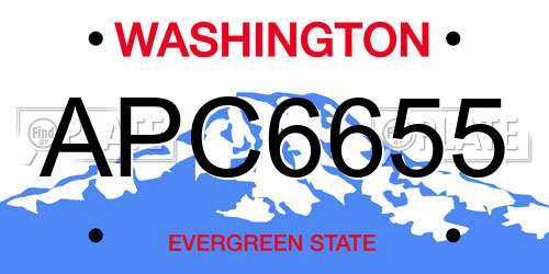 APC6655 Washington License Plate