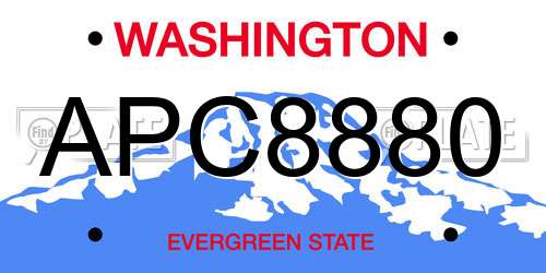 APC8880 Washington License Plate
