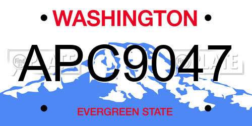 APC9047 Washington License Plate