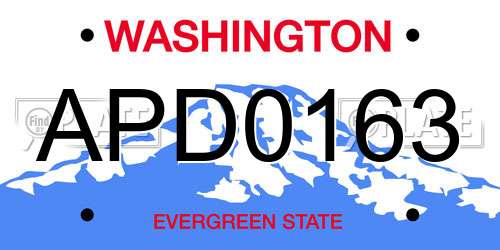 APD0163 Washington License Plate