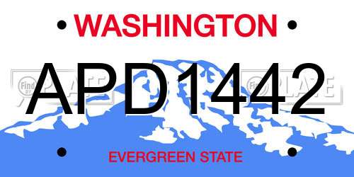 APD1442 Washington License Plate