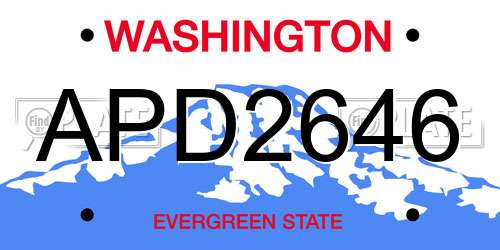 APD2646 Washington License Plate