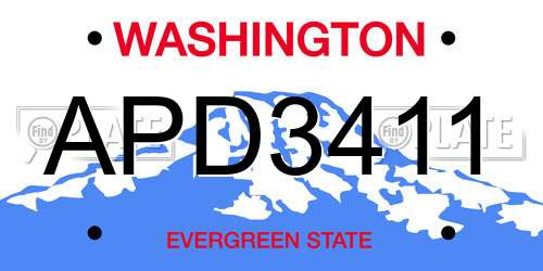 APD3411 Washington License Plate