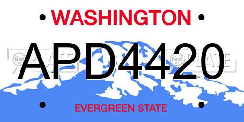 APD4420 Washington License Plate