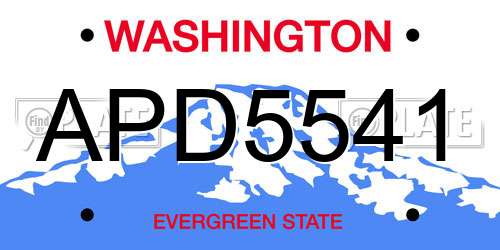 APD5541 Washington License Plate