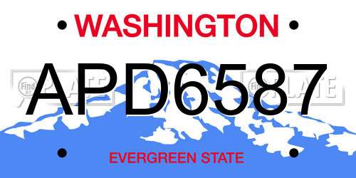 APD6587 Washington License Plate