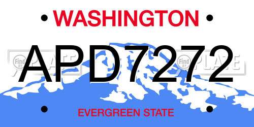 APD7272 Washington License Plate