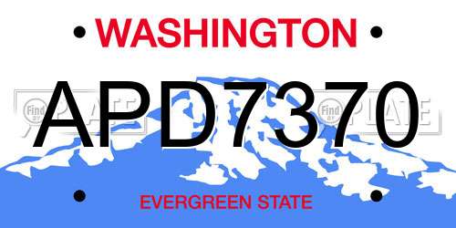 APD7370 Washington License Plate