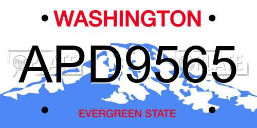 APD9565 Washington License Plate