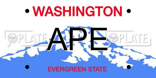 APE Washington License Plate