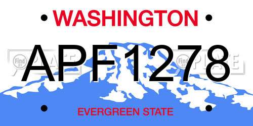 APF1278 Washington License Plate