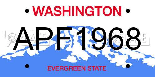 APF1968 Washington License Plate