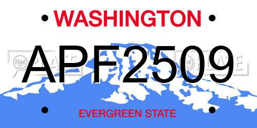 APF2509 Washington License Plate