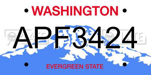 APF3424 Washington License Plate