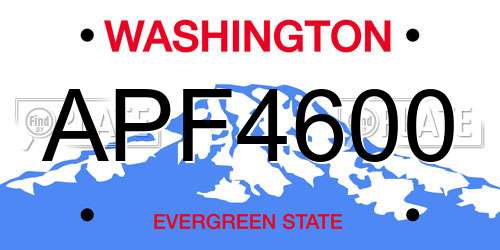 APF4600 Washington License Plate