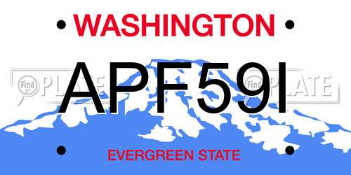 APF59I Washington License Plate