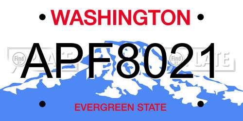 APF8021 Washington License Plate