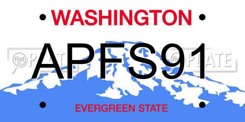 APFS91 Washington License Plate