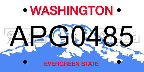 APG0485 Washington License Plate