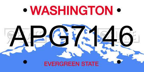 APG7146 Washington License Plate