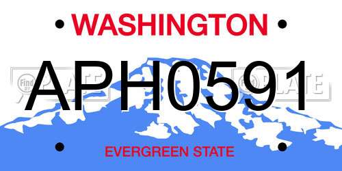 APH0591 Washington License Plate