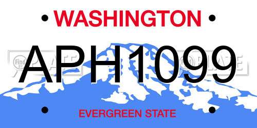 APH1099 Washington License Plate