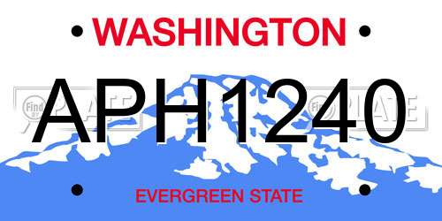 APH1240 Washington License Plate