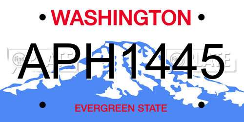 APH1445 Washington License Plate