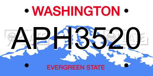 APH3520 Washington License Plate