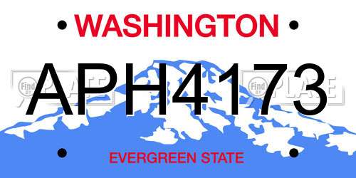 APH4173 Washington License Plate