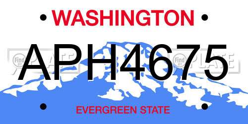 APH4675 Washington License Plate