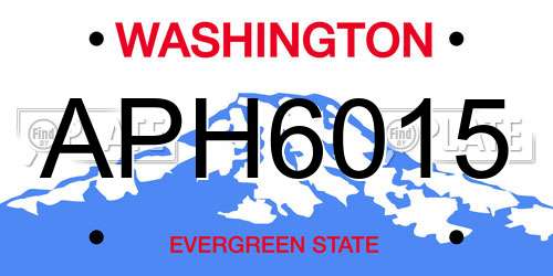 APH6015 Washington License Plate